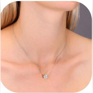NWT Silver Plated CZ Diamond, Herringbone Choker Necklace Gold Layered Necklace